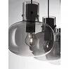 Lampe suspension à LED en verre fumé et métal noir L86