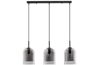 Lampe suspension à LED en verre fumé et métal noir L70