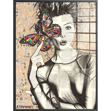 Tableau acrylique Butterfly noir