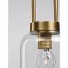Lampe suspension à LED en verre et métal doré Ø15