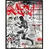 Tableau acrylique Muhammad Ali Boxer noir