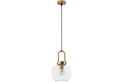 Lampe suspension à LED en verre et métal doré Ø20