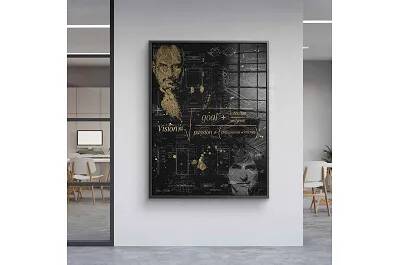 Tableau acrylique Steve Jobs Vision noir