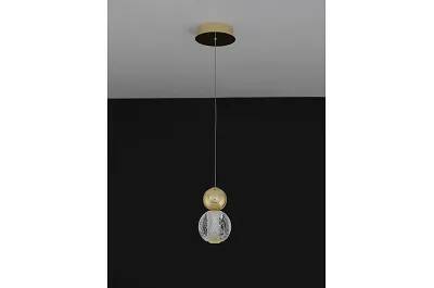 Lampe suspension à LED en verre et aluminium doré Ø11