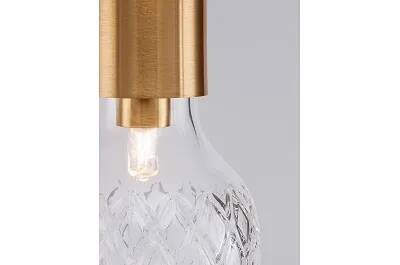 Lampe suspension à LED en verre et aluminium doré Ø9.5