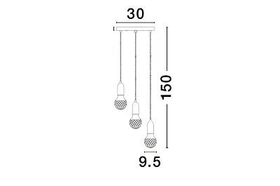Lampe suspension à LED en verre et métal laiton Ø30