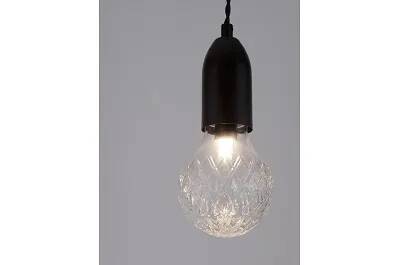 Lampe suspension à LED en verre et métal noir Ø9.5