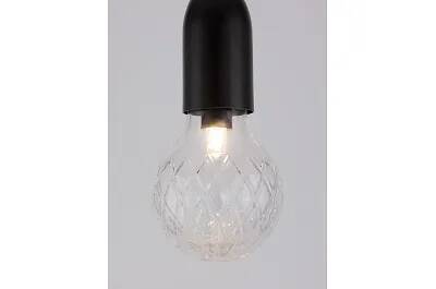 Lampe suspension à LED en verre et métal noir Ø9.5