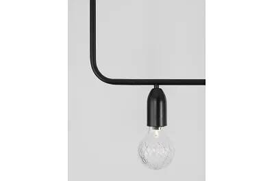 Lampe suspension à LED en verre et métal noir L128