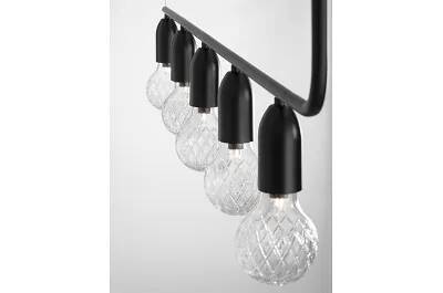 Lampe suspension à LED en verre et métal noir L128