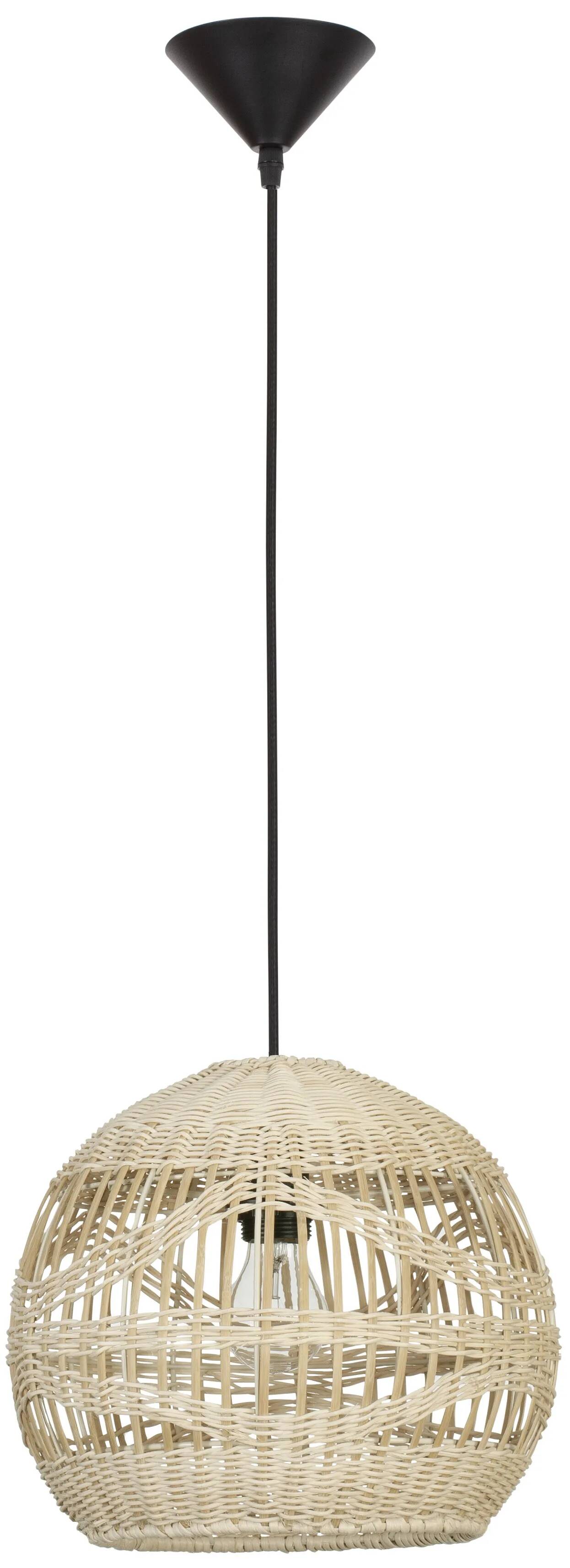 Lampe suspension à LED en rotin naturel Ø30