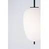 Lampe suspension à LED en verre blanc et métal noir Ø27