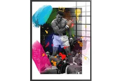 Tableau acrylique Muhammad Ali noir