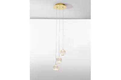 Lampe suspension à LED en acrylique et aluminium doré Ø22
