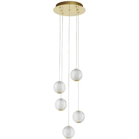 Lampe suspension à LED en acrylique et aluminium doré Ø27