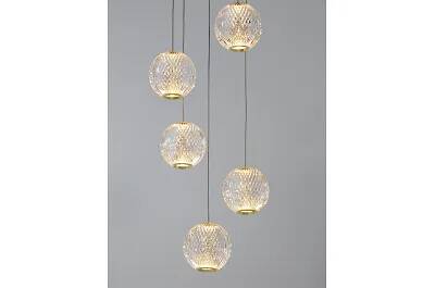 Lampe suspension à LED en acrylique et aluminium doré Ø22