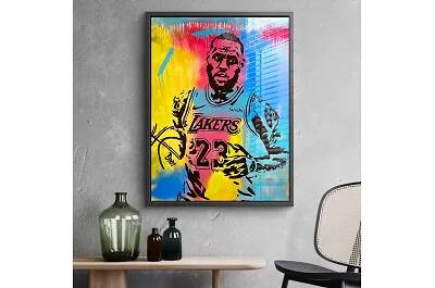 Tableau acrylique LeBron James noir