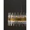 Lampe suspension à LED en cristal et métal doré Ø55