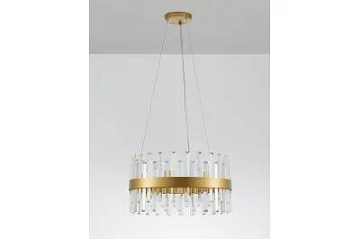Lampe suspension à LED en cristal et métal doré Ø55