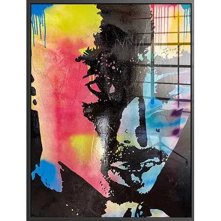 Tableau acrylique Tupac Portrait noir