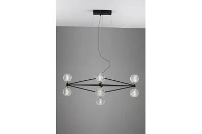 Lampe suspension à LED en acrylique et aluminium noir Ø96