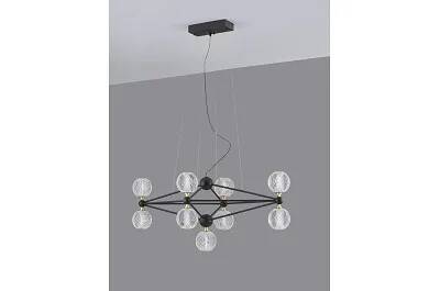 Lampe suspension à LED en acrylique et aluminium noir Ø96