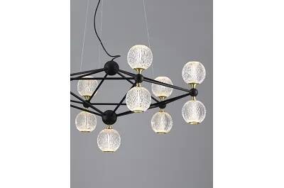 Lampe suspension à LED en acrylique et aluminium noir Ø89