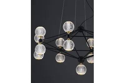 Lampe suspension à LED en acrylique et aluminium noir Ø105