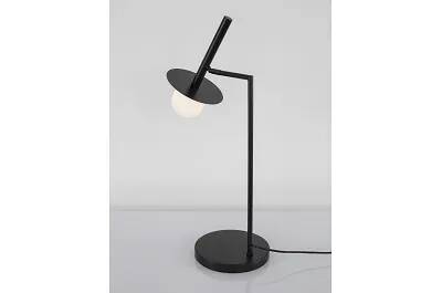 Lampe de table à LED en verre et aluminium noir