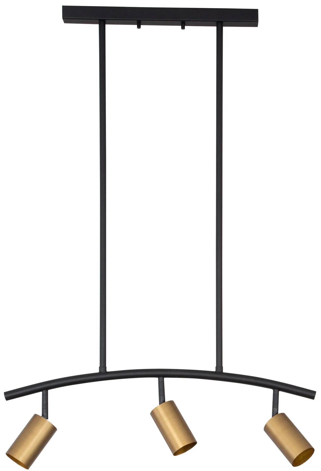 Lampe suspension à LED en aluminium noir et doré L72