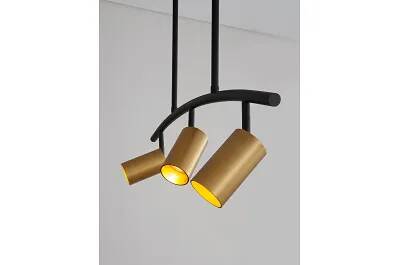 Lampe suspension à LED en aluminium noir et doré L72