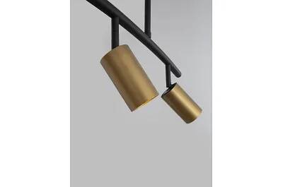 Lampe suspension à LED en aluminium noir et doré L96