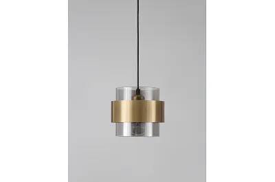 Lampe suspension à LED en verre ombré et métal doré Ø18