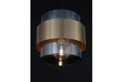 Lampe suspension à LED en verre ombré et métal doré Ø18