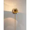 Lampadaire à LED en métal doré et verre fumé H154