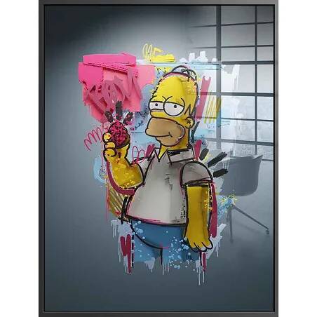 Tableau acrylique Layer Homer noir