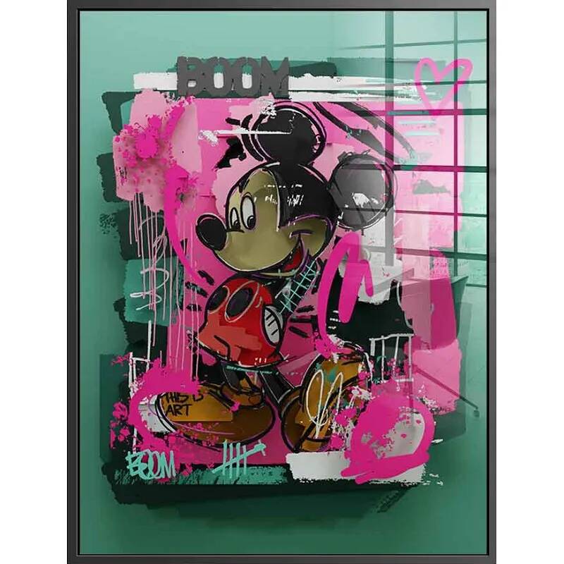 Tableau acrylique Layer Mickey noir