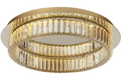 Plafonnier à LED en cristal et métal doré Ø42