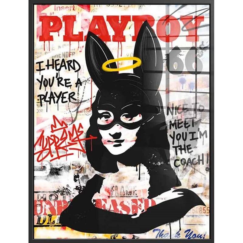 Tableau acrylique Playboy Mona Lisa noir