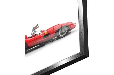 Tableau acrylique Bugs Bunny Ferrari argent antique