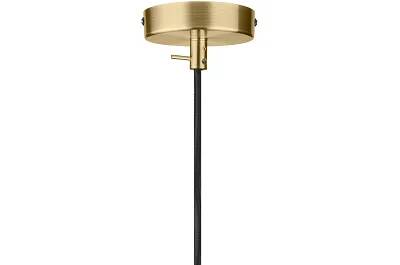 Lampe suspension en verre aspect marbre marron et métal laiton Ø18
