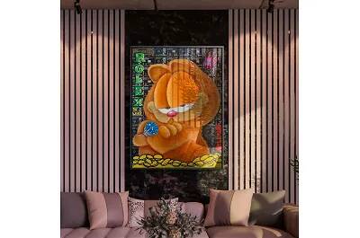 Tableau acrylique Rich Garfield noir