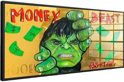 Tableau acrylique Money Hulk noir