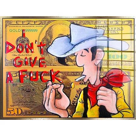 Tableau acrylique Lucky Dollars doré antique