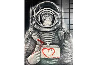 Tableau acrylique Space Monkey