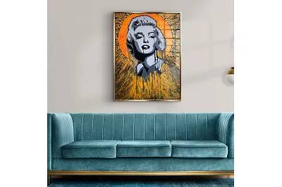 Tableau acrylique Marilyn Sun doré antique