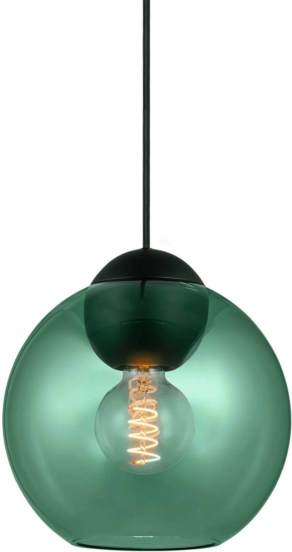 Lampe suspension en verre vert Ø24