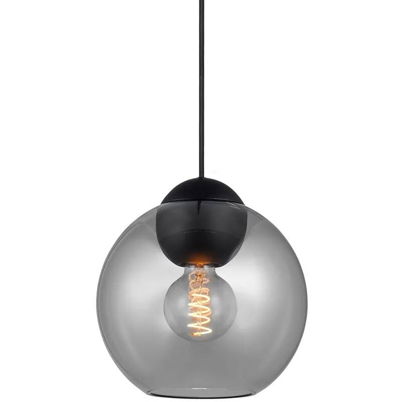Lampe suspension en verre noir fumé Ø24