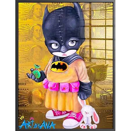 Tableau acrylique Batman Money Kid noir