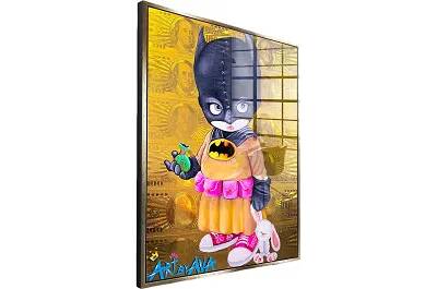 Tableau acrylique Batman Money Kid doré antique